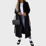 Gina | Dlouhý kabát s klopami a knoflíky