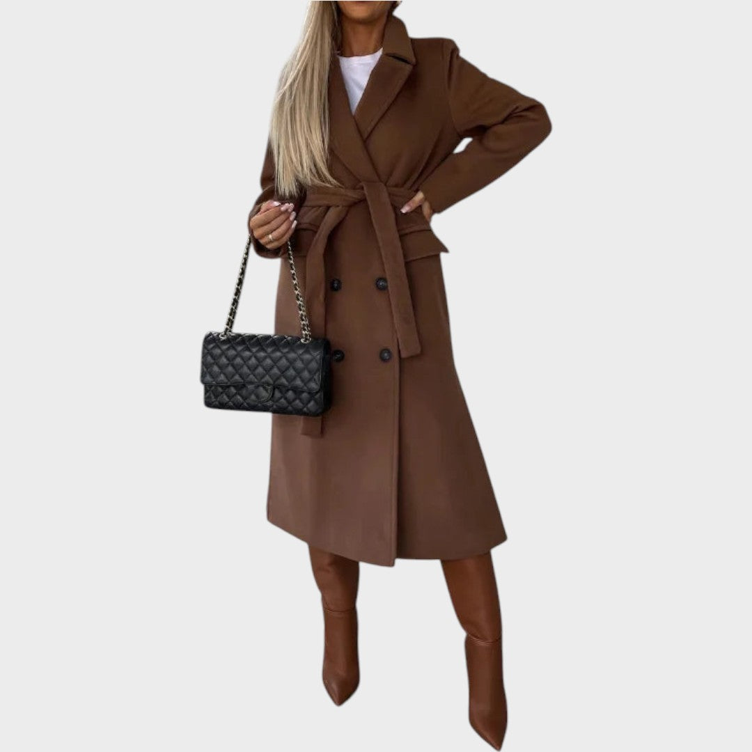 Gina | Dlouhý kabát s klopami a knoflíky