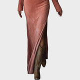 Soli | Dlouhé šaty z ante s výšivkou a třásněmi