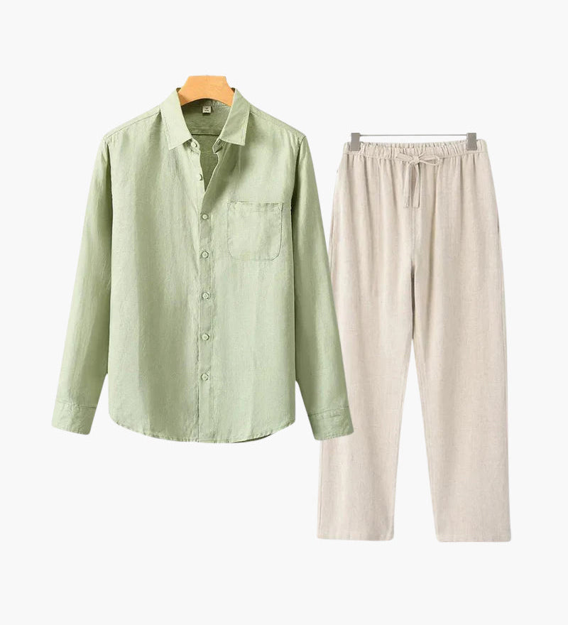 Staré peníze kombinéza z lnu (dlouhý rukáv)