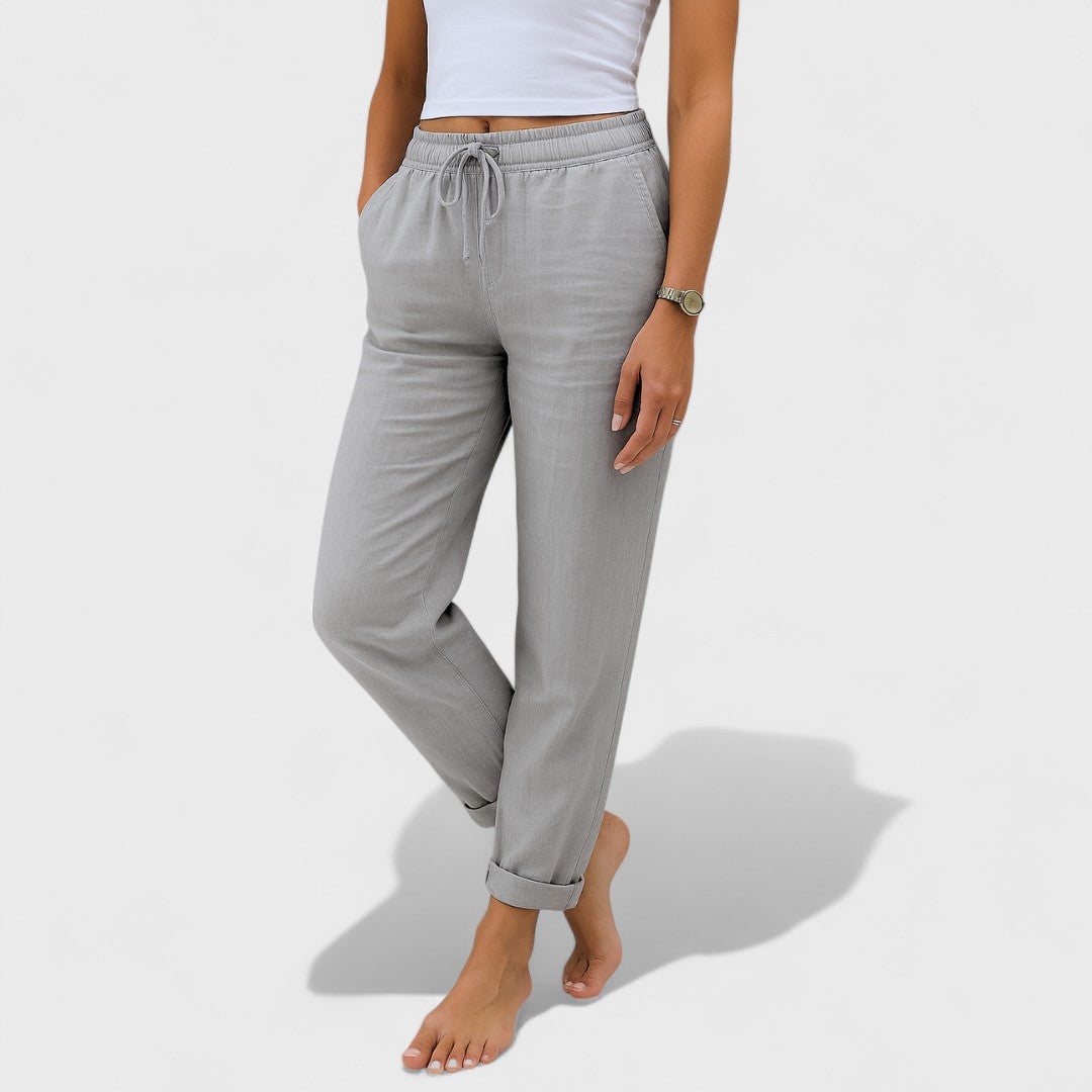 Klára - lněné Strečové Kalhoty