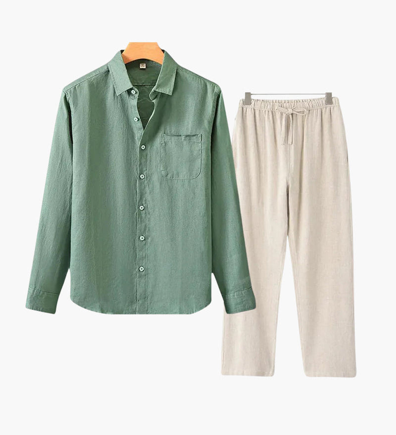 Staré peníze kombinéza z lnu (dlouhý rukáv)