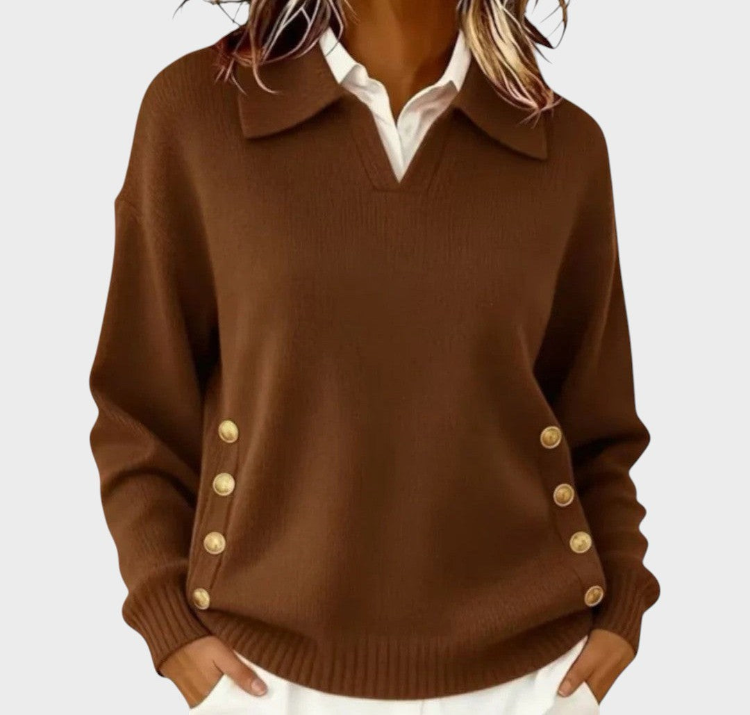 Dorinda | Pletený svetr s výstřihem do V