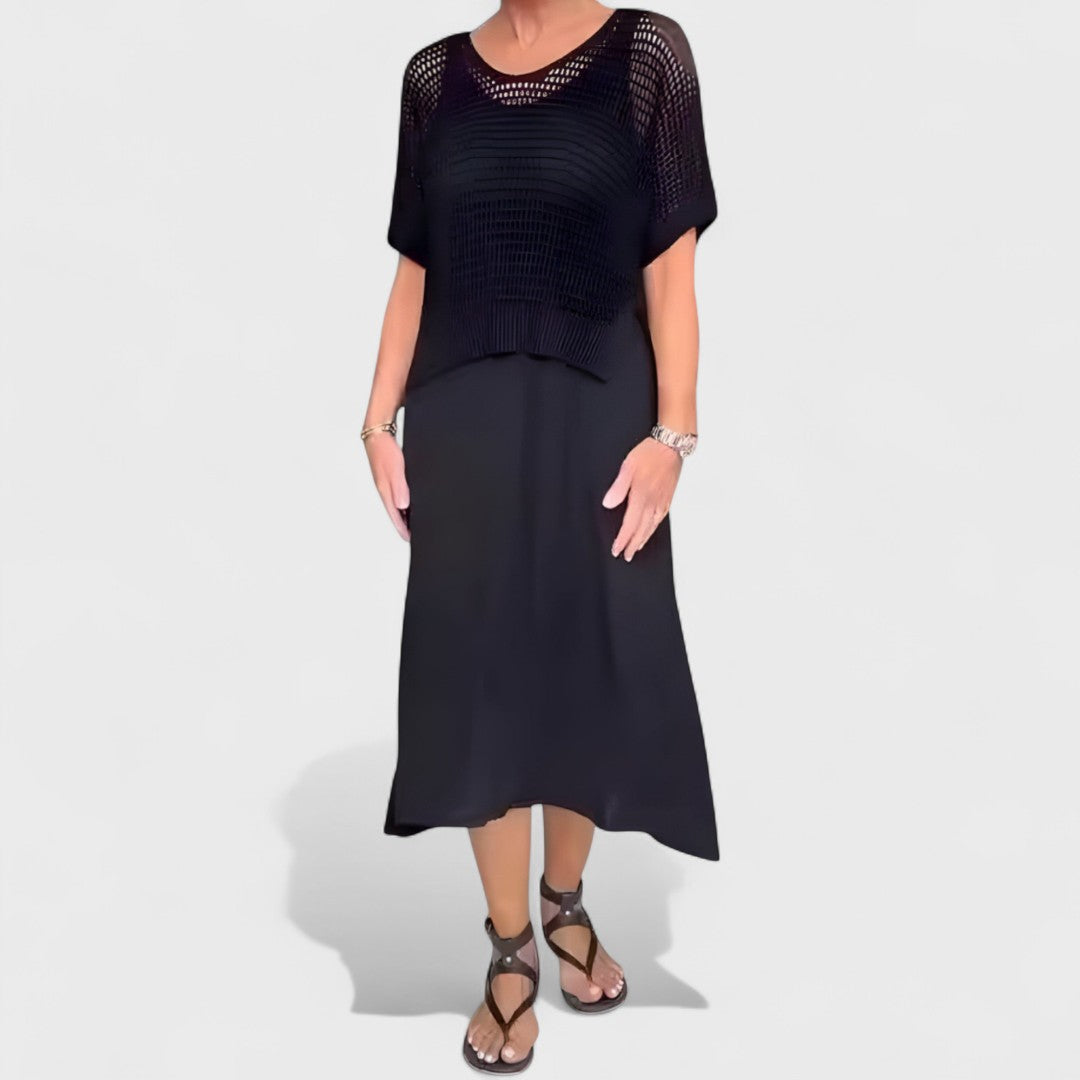 Claudia - Letní Šaty s Pleteným Topem