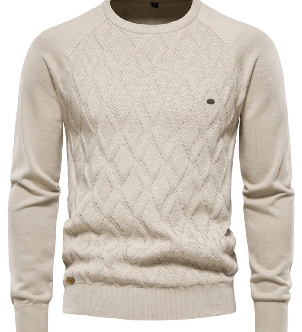 Pánský svetr s kostkovaným designem V2