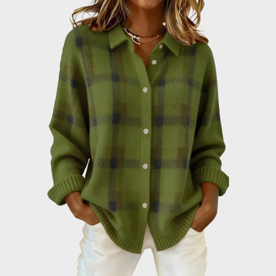 Rocío |  Károvaný kardigan z pleteniny