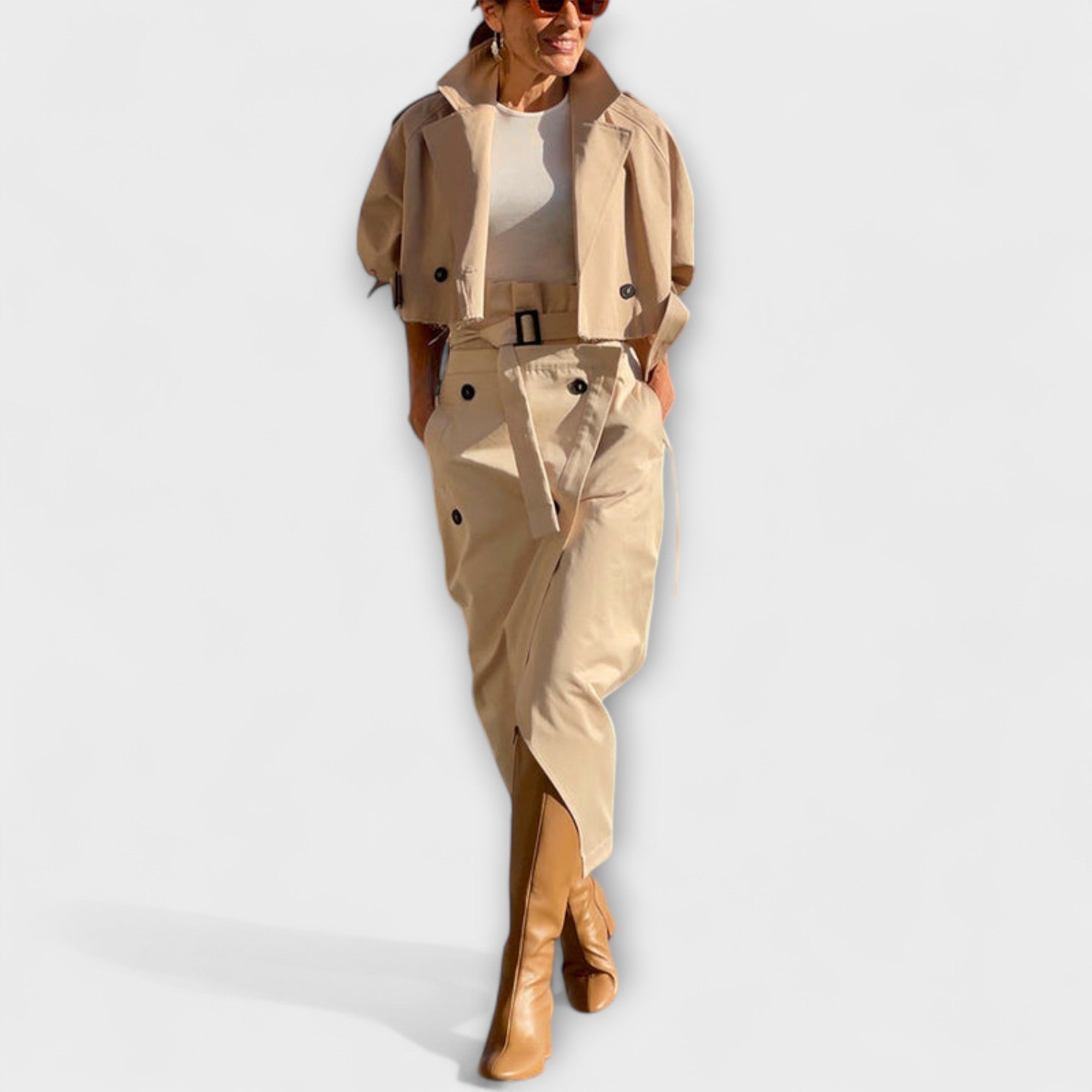 Lyra - Elegantní midi sukně s kapsami