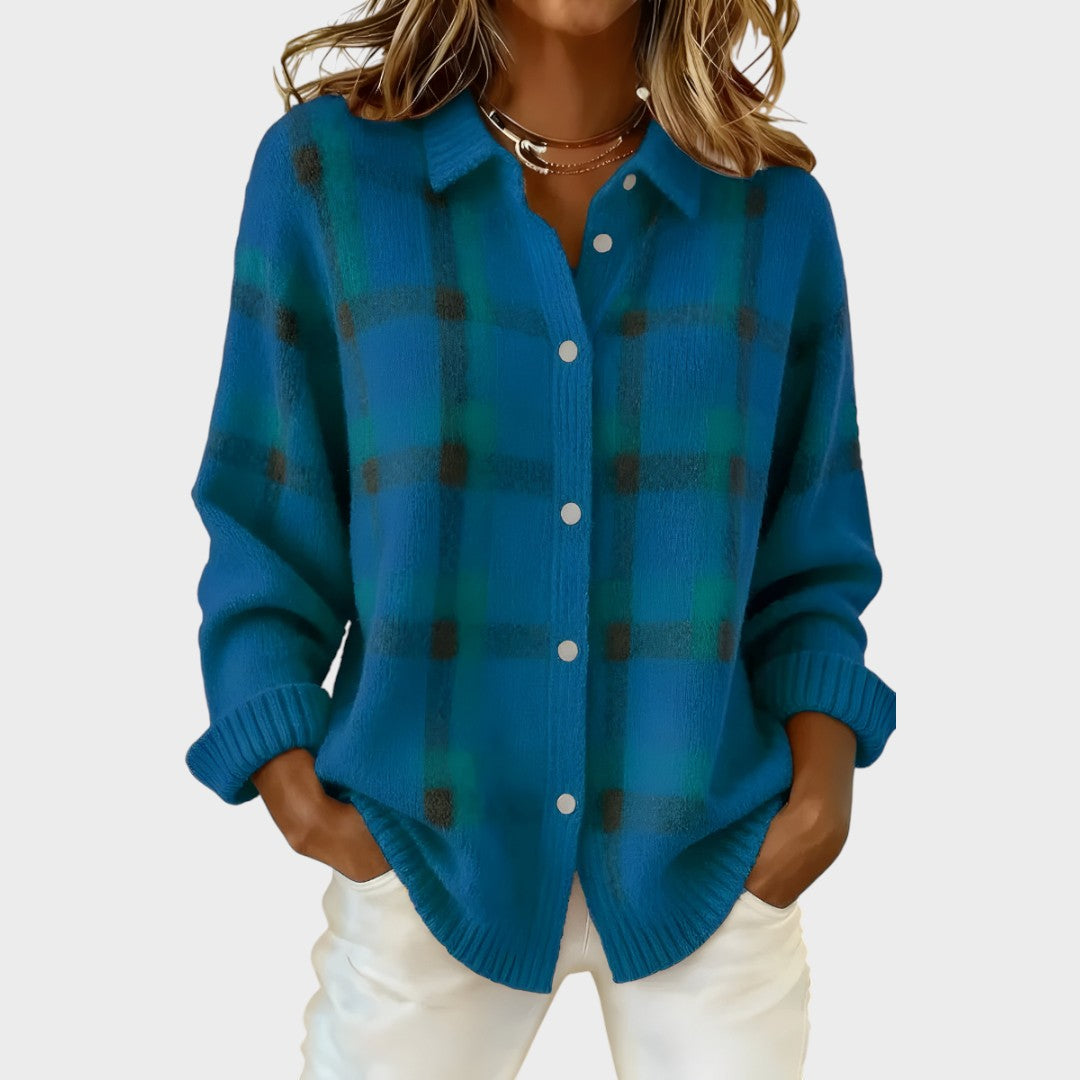 Rocío |  Károvaný kardigan z pleteniny