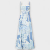 Terazza Ric Rac - Maxi šaty z lnu s rozšířeným střihem