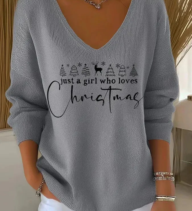 Natalia Christmas™ | Vánoční svetr s brokatovým stromečkem