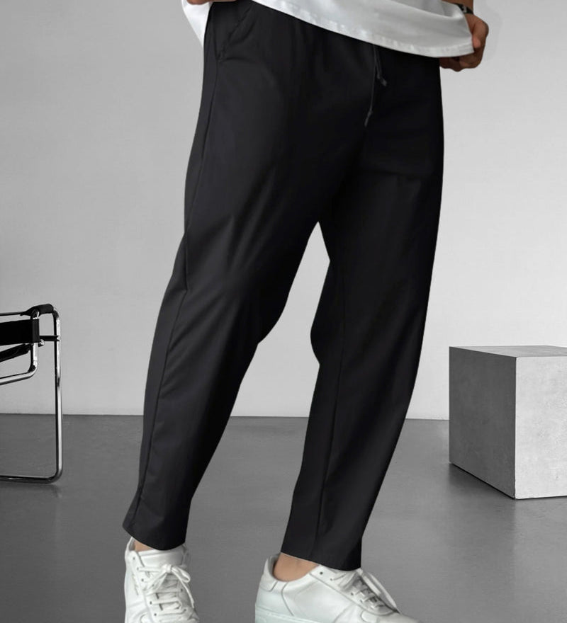 Elegantní tapered kalhoty s šňůrkou