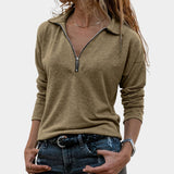 Eva – Dámský žebrovaný svetr s půlzipem