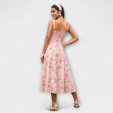 Naděje - Růžový top šaty s detailem rozparku