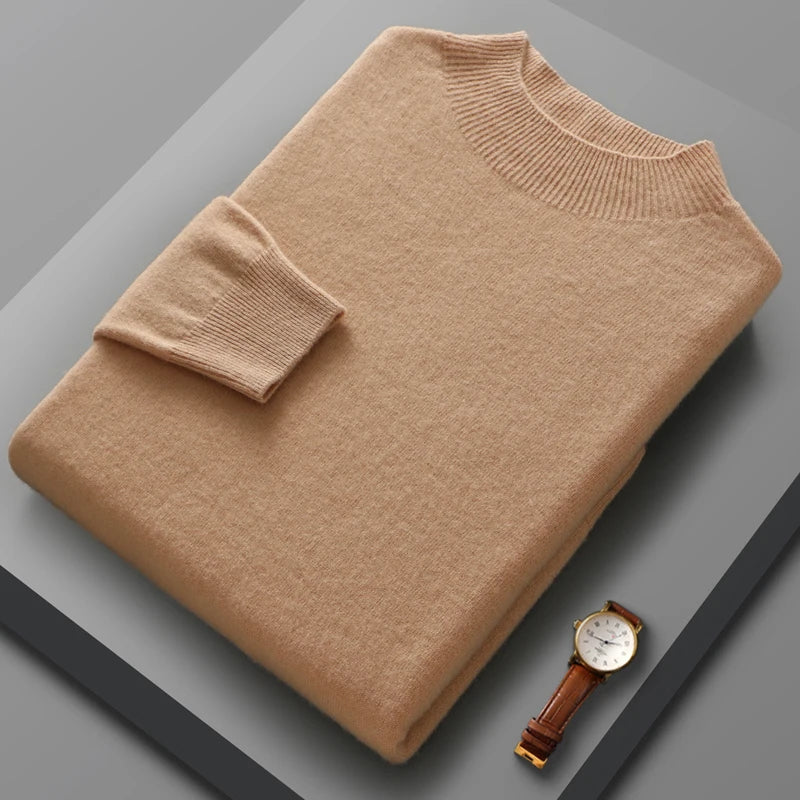 Kašmírový svetr s středním límcem