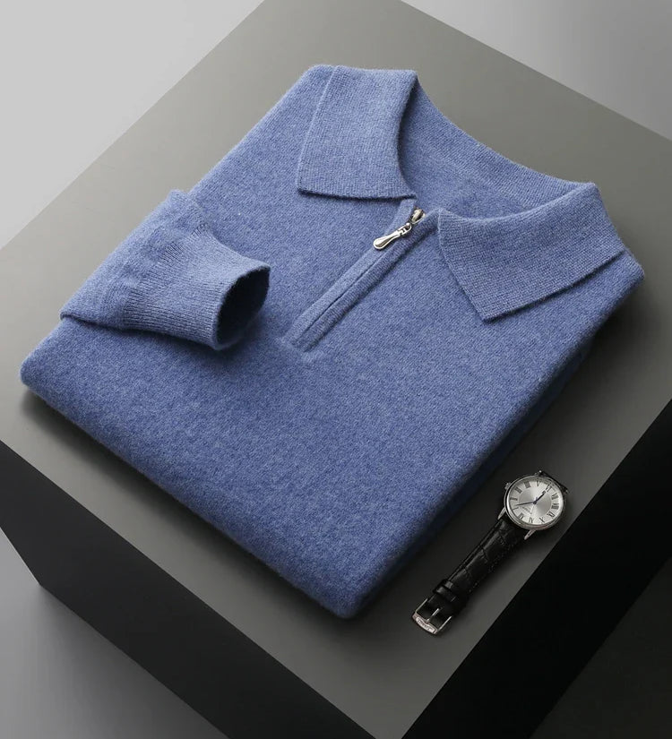 Elegantní polo svetr z kašmíru