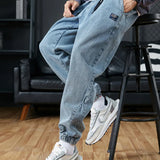 Elegantní džínové jogger kalhoty