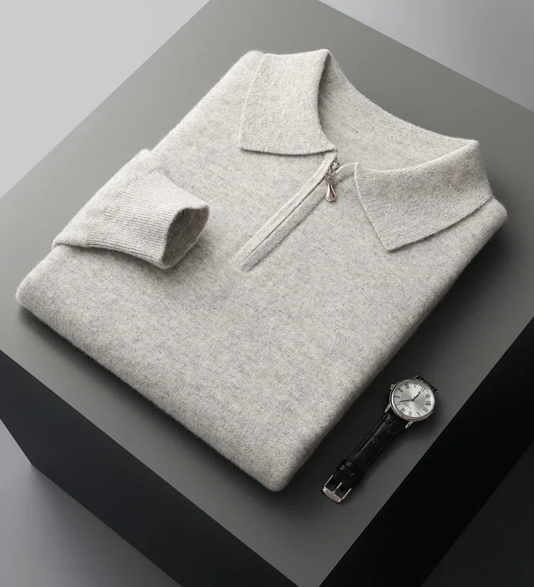 Elegantní polo svetr z kašmíru