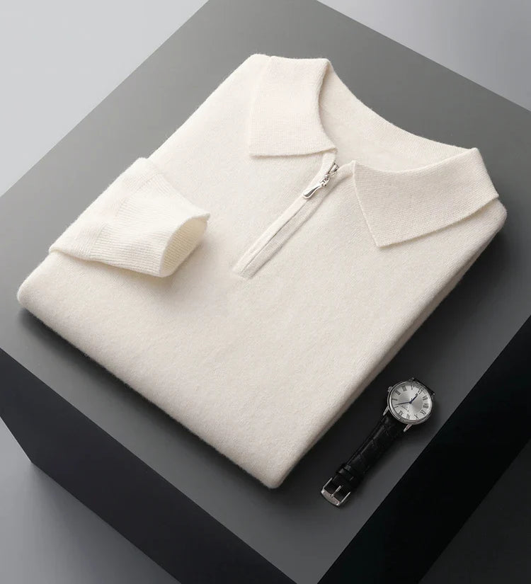 Elegantní polo svetr z kašmíru