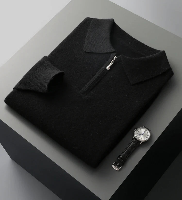 Elegantní polo svetr z kašmíru