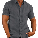 Košile s krátkým rukávem z lnu a bavlny