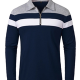 Elegantní svetr se zipem a pruhy