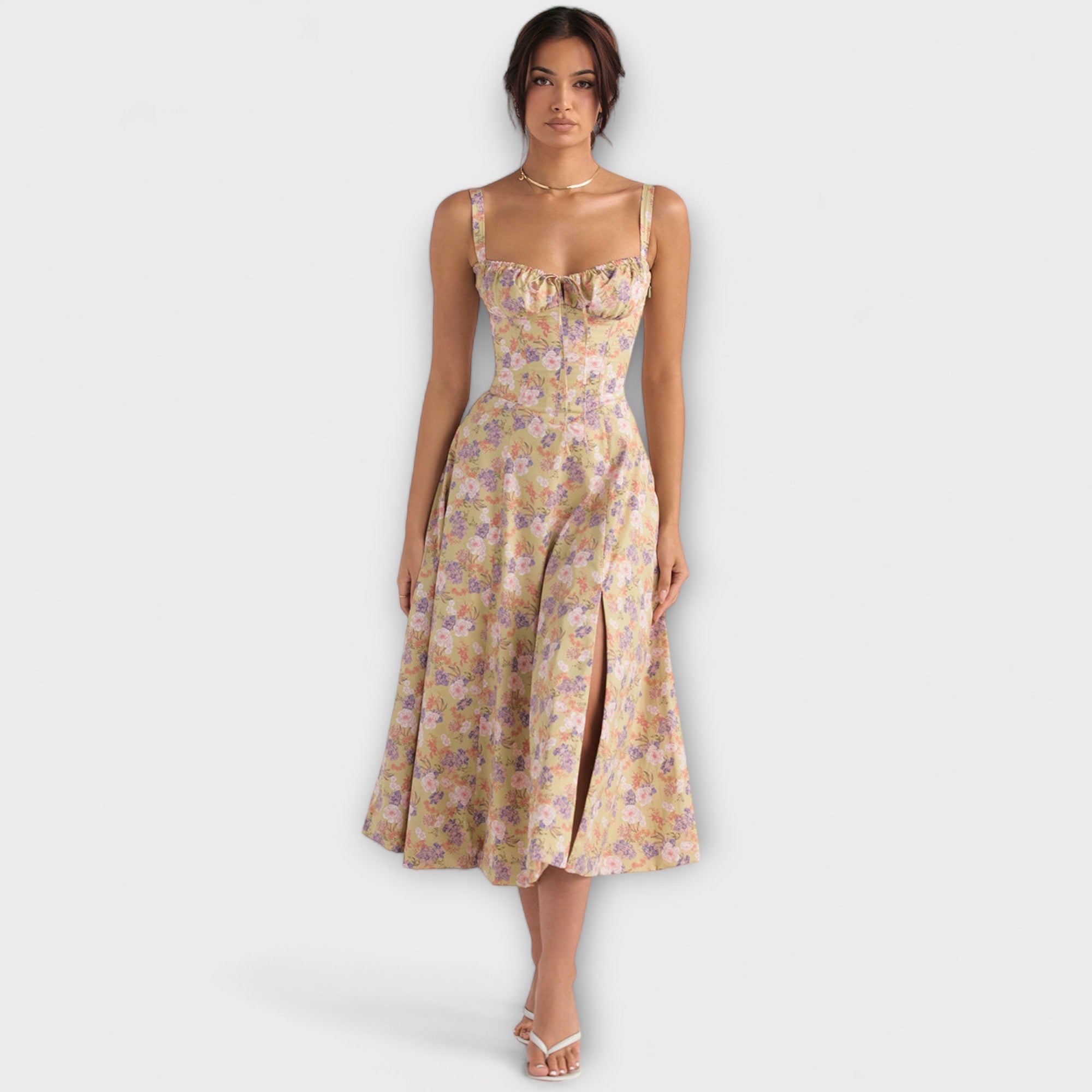 Zipporas - Přizpůsobený dress s moderním jarním květinovým potiskem