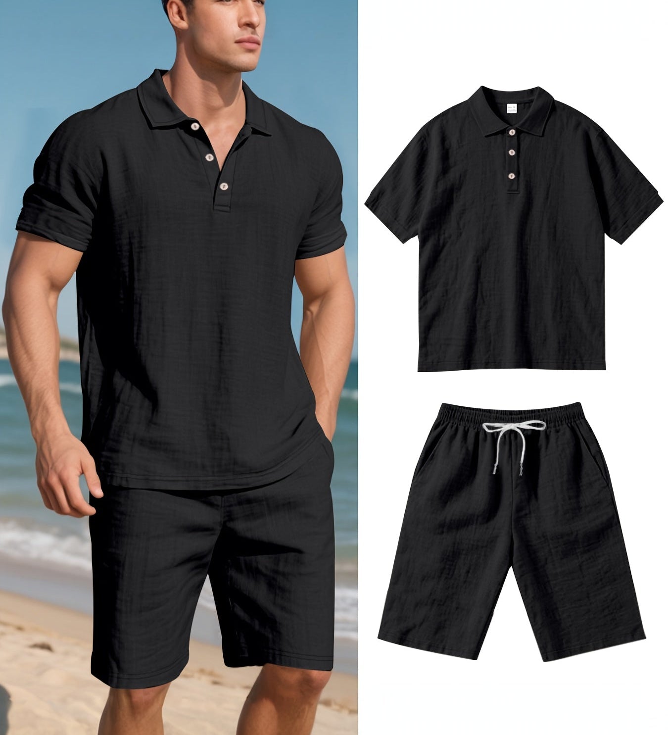 Pánský lněný set