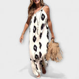 Isla - Maxi šaty s jedním ramínkem a slunečními paprsky