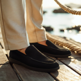 Prémiové semišové mokasíny - Černé podrážky