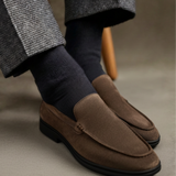 Prémiové semišové mokasíny - Černé podrážky