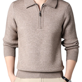 Elegantní kašmírový svetr se zipem