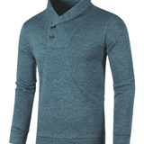 Elegantní svetr s vysokým límcem a knoflíky